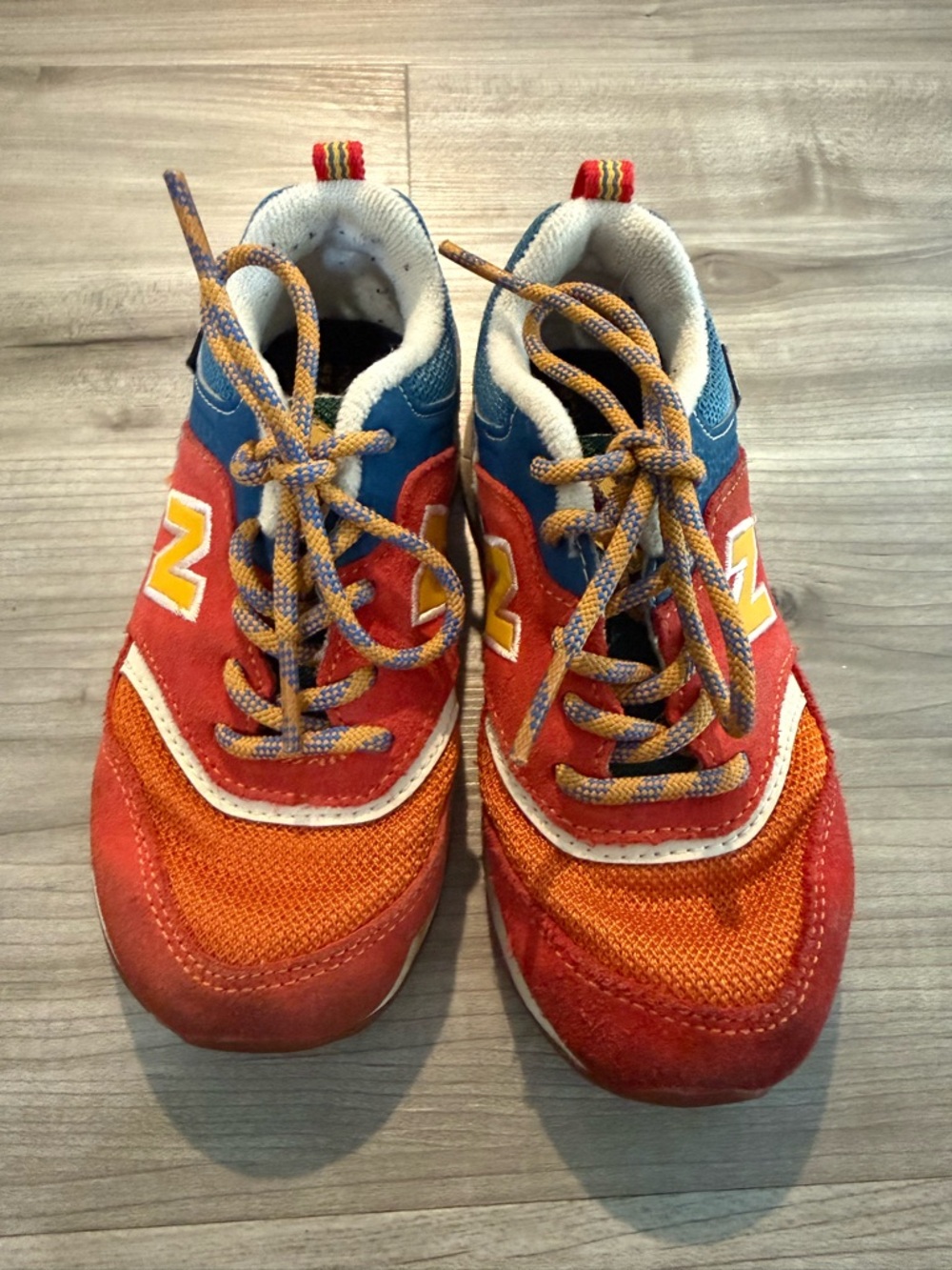 New Balance Orange, Red, Blue & Yellow Kids Lace-Up Sneakers